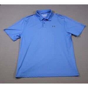 Under Armour Men's The Performance Polo Loose Fit Golf Shirt Blue Sz XL